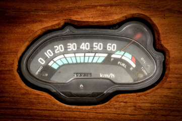 Speedometer scoring high speed in a fast motion.
