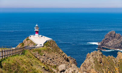 Fototapeta na wymiar View of Cape of Ortegal and landmark lighthouse in the Galicia region of Spain.