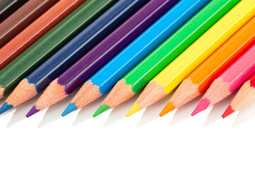 Color pencils isolated on white background