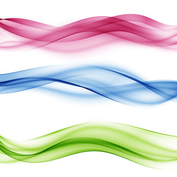 Set of wavy banners Wave abstract flow Vector wave © lesikvit