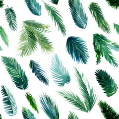 Christmas background, green spruce branches, watercolor drawings, Seamless pattern