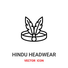 hindu headwear icon vector symbol. hindu headwear symbol icon vector for your design. Modern outline icon for your website and mobile app design.