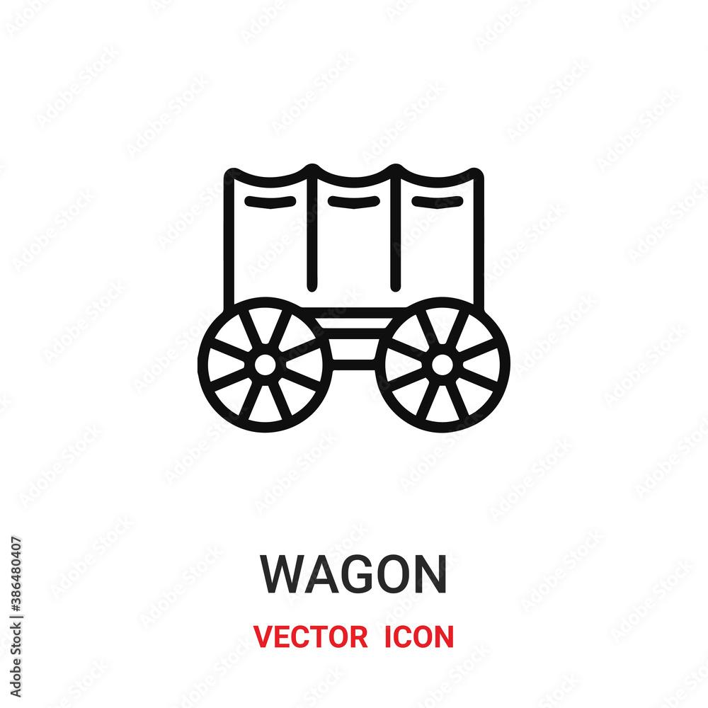 Poster wagon icon vector symbol. wagon symbol icon vector for your design. modern outline icon for your web