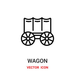Fototapeta premium wagon icon vector symbol. wagon symbol icon vector for your design. Modern outline icon for your website and mobile app design.