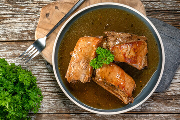 Braised pork ribs.