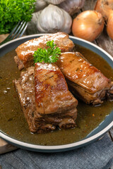 Braised pork ribs.