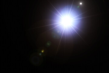 beautiful light leak on dark background with blue tones. Lens Flare 