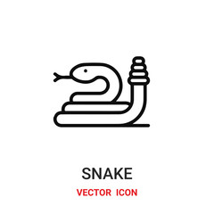 snake icon vector symbol. snake symbol icon vector for your design. Modern outline icon for your website and mobile app design.