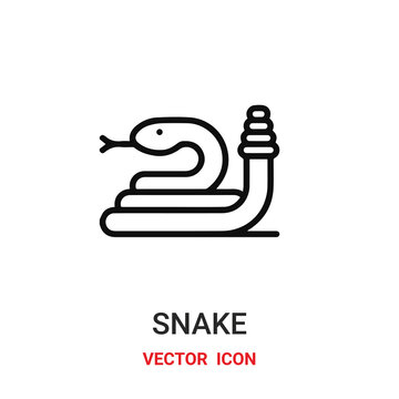 snake icon vector symbol. snake symbol icon vector for your design. Modern outline icon for your website and mobile app design.