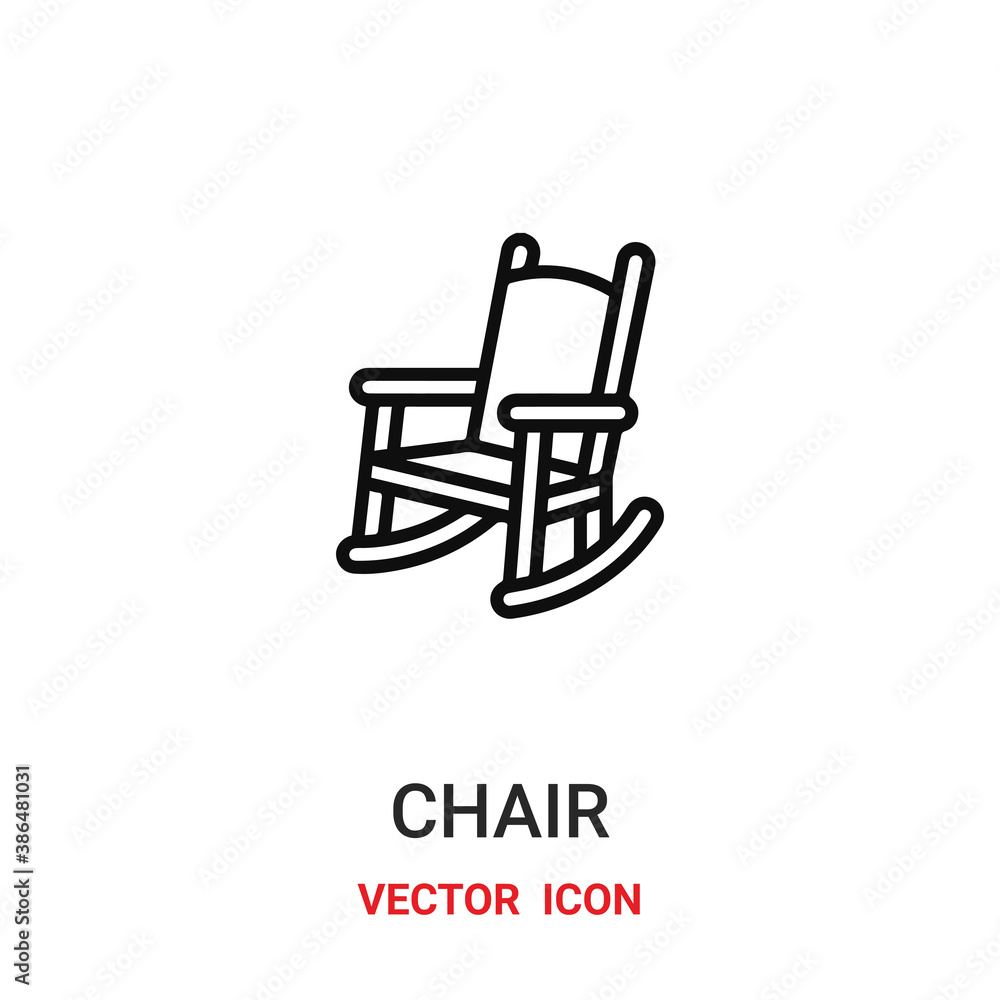 Poster chair icon vector symbol. chair symbol icon vector for your design. modern outline icon for your web