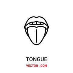 tongue icon vector symbol. mouth symbol icon vector for your design. Modern outline icon for your website and mobile app design.