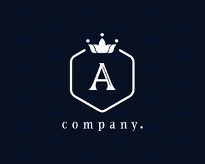 Letter A floral and crown symbol. Graceful Template. Elegant, royal style, calligraphic vector logo. Beautiful vintage emblem for book design, brand name, business card, Restaurant, Boutique, Hotel.
