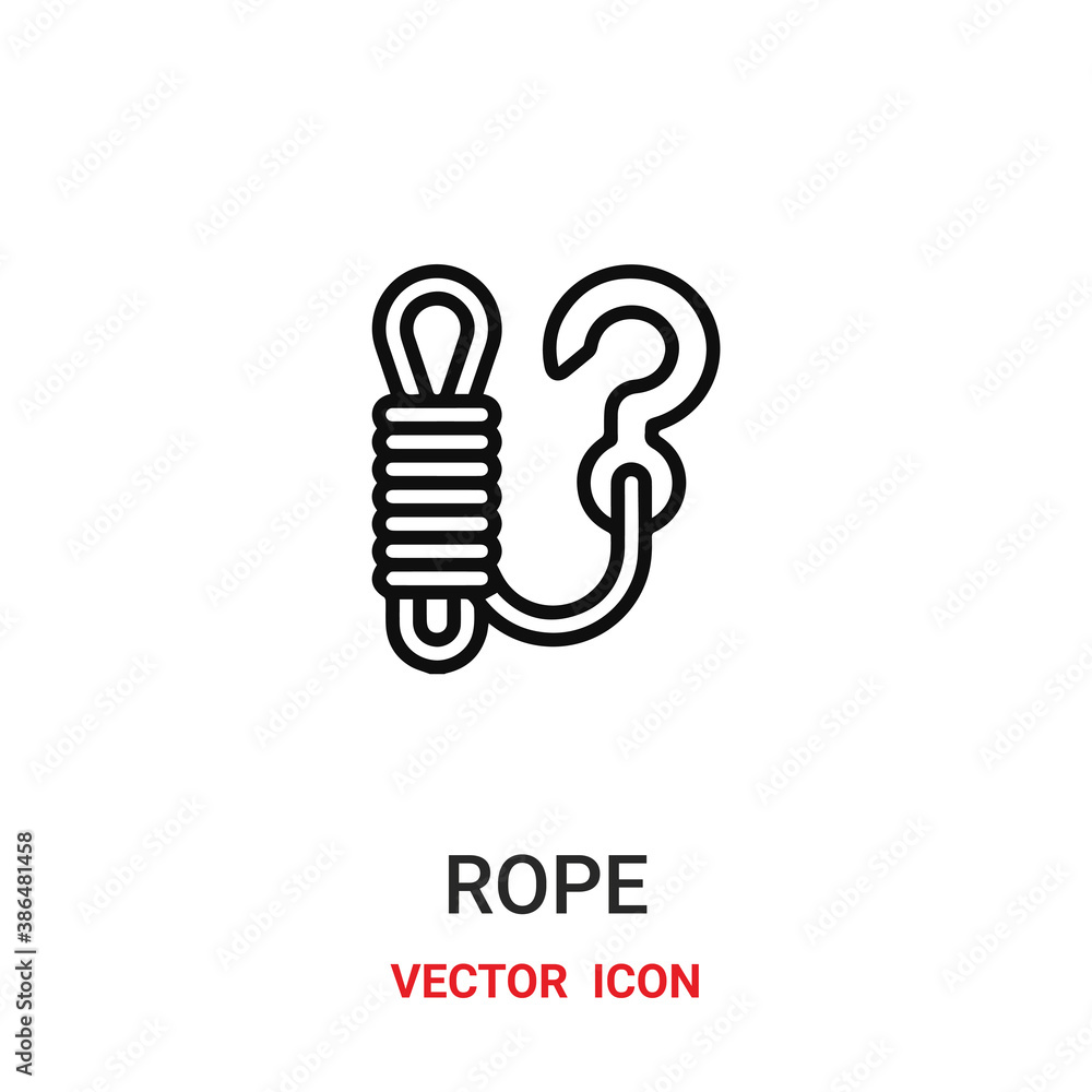 Poster rope icon vector symbol. rope symbol icon vector for your design. modern outline icon for your websi