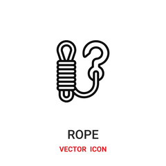 rope icon vector symbol. rope symbol icon vector for your design. Modern outline icon for your website and mobile app design.