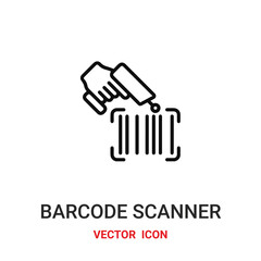 barcode scan icon vector symbol. barcode scanner symbol icon vector for your design. Modern outline icon for your website and mobile app design.