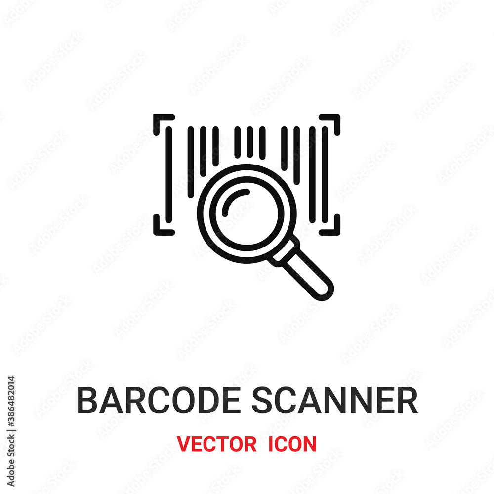 Poster barcode scanner icon vector symbol. barcode scanner symbol icon vector for your design. modern outli