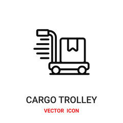 Cargo trolley vector icon. Modern, simple flat vector illustration for website or mobile app.Hand cart or hand truck symbol, logo illustration. Pixel perfect vector graphics