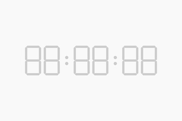 Digital timer template. Display of time with counter hours and minutes modern second alarm panel.