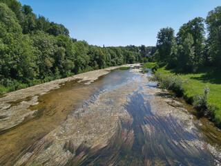 Aerial view of river Donau at Sigmaringen