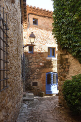 Fototapeta na wymiar street of medieval village of Peratallada, Girona province, Catalonia, Spain