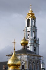Architecture of Trinity Sergius Lavra, Sergiyev Posad, Russia. Color photo.	

