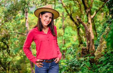 portrait of a woman in a park