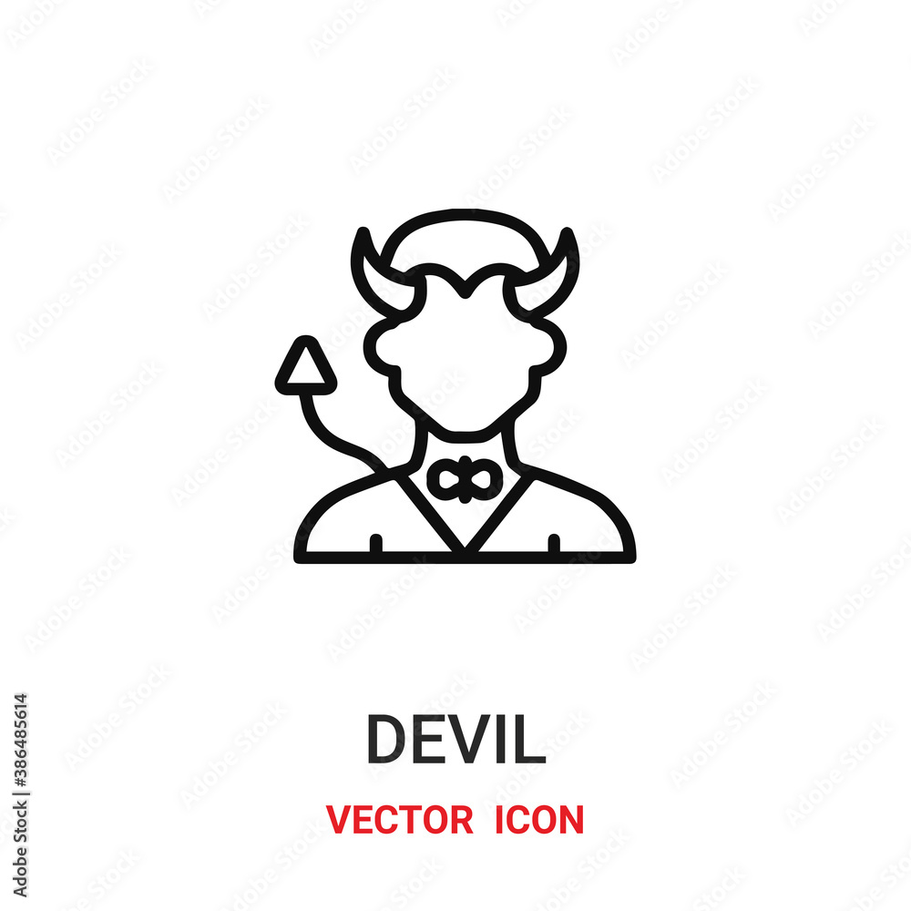Poster devil icon vector symbol. demon symbol icon vector for your design. modern outline icon for your web