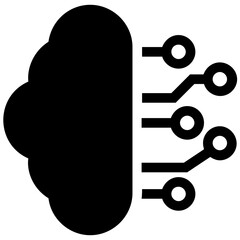 
Cloud computing connected to a circuit print that is resembling to cloud technology concept 
