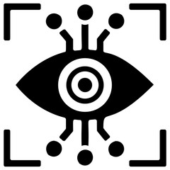 
Smart contact lens display or eyetap augmentation icon vector 
