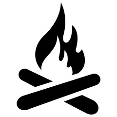 
Woods having on fire depicting bonfire or fireplace in forest and beach 
