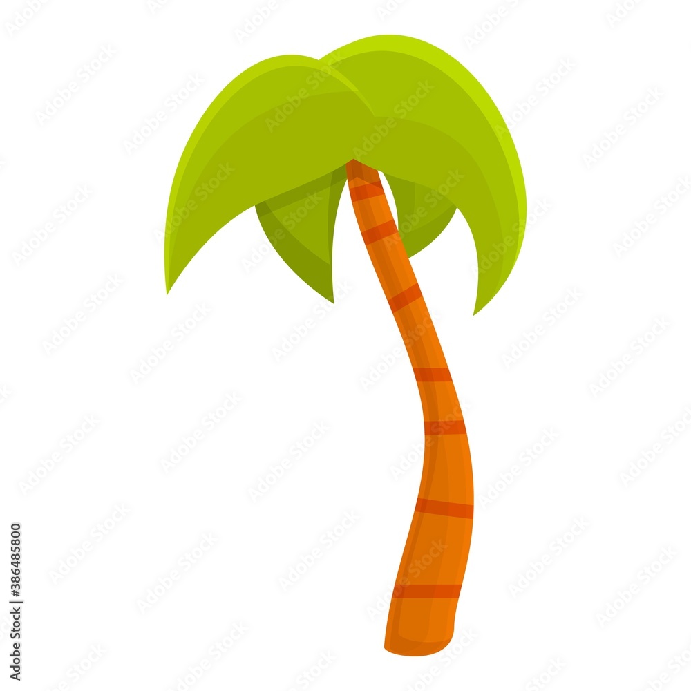 Poster large palm tree icon. cartoon of large palm tree vector icon for web design isolated on white backgr