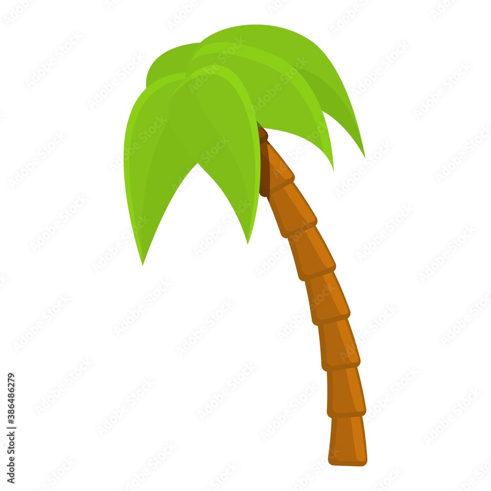 Poster palm tree in jungle icon. cartoon of palm tree in jungle vector icon for web design isolated on whit