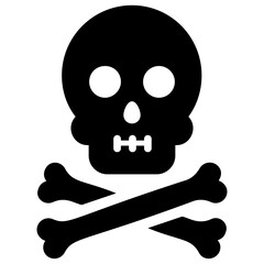 
A warning sign of radioactive, glyph icon image 
