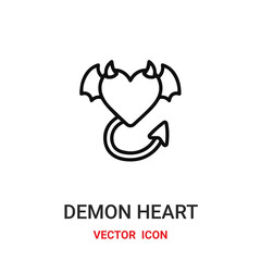 Devil heart vector icon. Modern, simple flat vector illustration for website or mobile app. Heart symbol, logo illustration. Pixel perfect vector graphics	