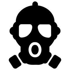 
Mask used to protect the user from inhaling toxic gases 
