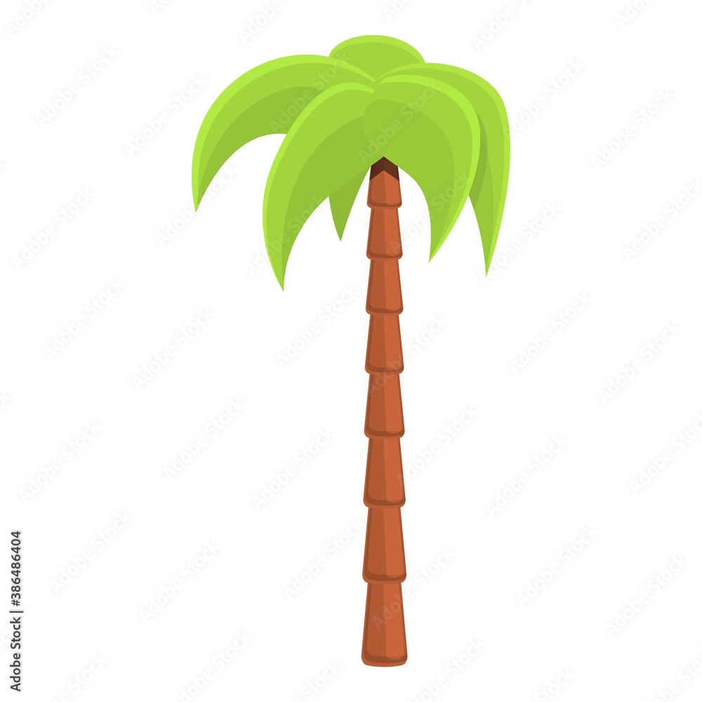Poster graceful palm tree icon. cartoon of graceful palm tree vector icon for web design isolated on white 
