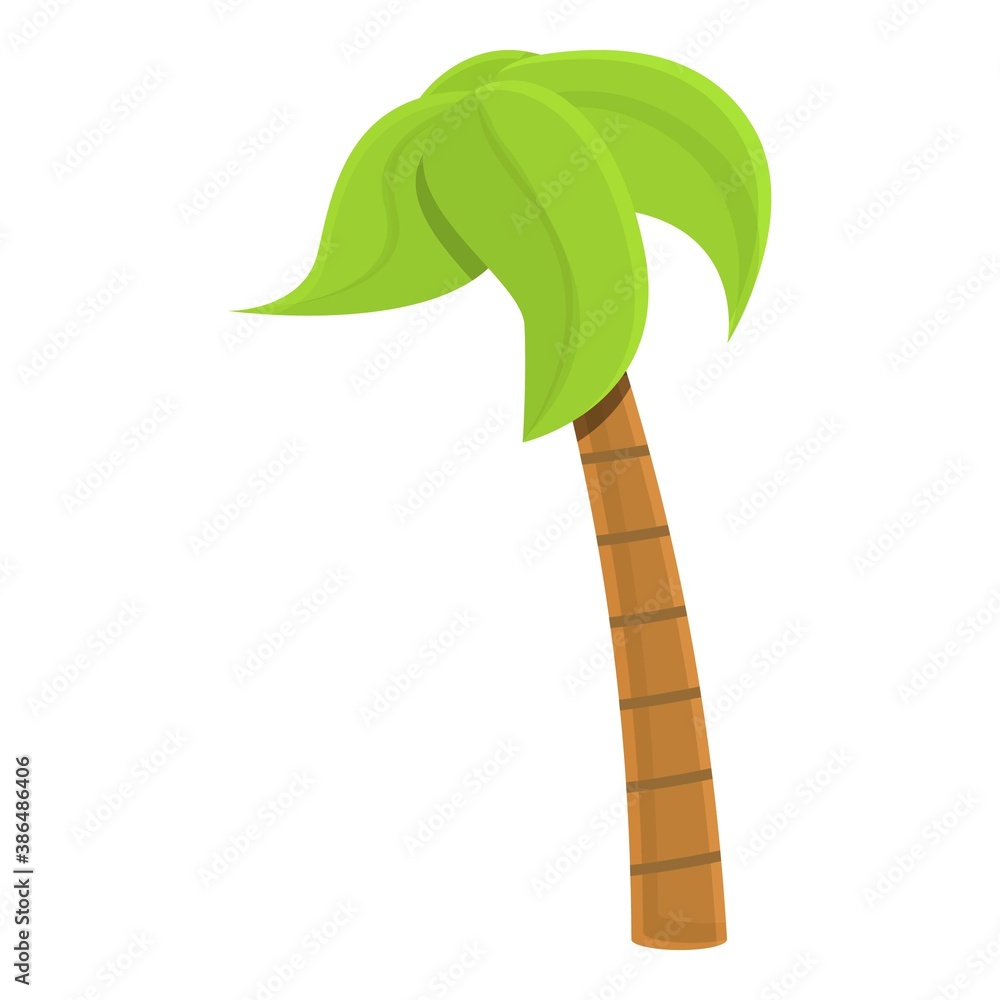 Poster slender palm tree icon. cartoon of slender palm tree vector icon for web design isolated on white ba