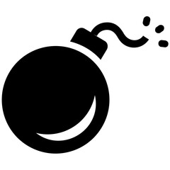 
Explosive dynamite bomb glyph vector icon 
