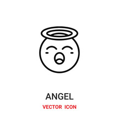 angel icon vector symbol. angel symbol icon vector for your design. Modern outline icon for your website and mobile app design.