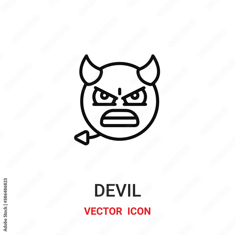 Poster devil icon vector symbol. demon symbol icon vector for your design. modern outline icon for your web