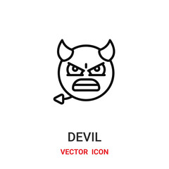 devil icon vector symbol. demon symbol icon vector for your design. Modern outline icon for your website and mobile app design.