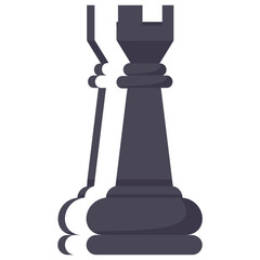 

Chess piece with medieval fort roof like shape on the head denoting chess rook icon
