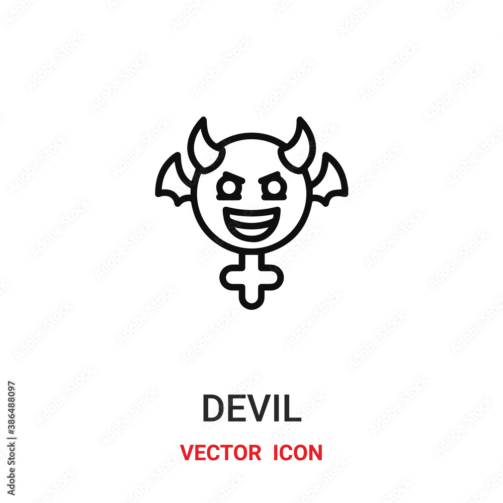 Poster devil icon vector symbol. demon symbol icon vector for your design. modern outline icon for your web
