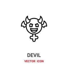 devil icon vector symbol. demon symbol icon vector for your design. Modern outline icon for your website and mobile app design.