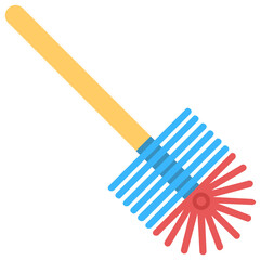 
Brush with thick rough, sharp and ache bristles attached to a stick to showcase toilet brush graphic 
