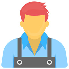 
Lady avatar wearing uniform of a maid making housekeeping notion 
