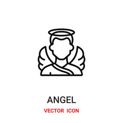 angel icon vector symbol. angel symbol icon vector for your design. Modern outline icon for your website and mobile app design.