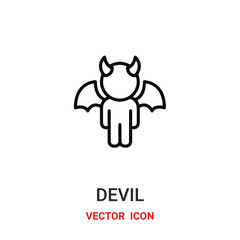 devil icon vector symbol. deadline symbol icon vector for your design. Modern outline icon for your website and mobile app design.