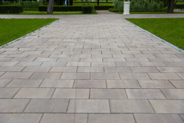 park paths close up in summer