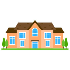 
A house with huge exterior and tilting roof having lots of windows, airey house 
